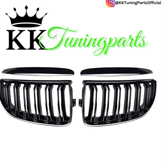 Performance Kühlergrill / Nieren - Schwarz Hochglanz / Doppelsteg - passend für BMW E90 E91 Limousine Touring PreLCI VorFacelift