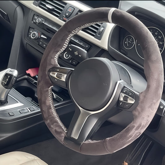 Performance Lenkradbezug - Alcantara + 12 Uhr Markierung weiß - passend für BMW F20 F21 F45 F22 F23 F46 F30 F31 F34 F32 F33 F36 F10 F11 F07 F12 F06 F13 X1 F48 X2 F39 X3 F25 X4 F26 X5 F15 X6 F16