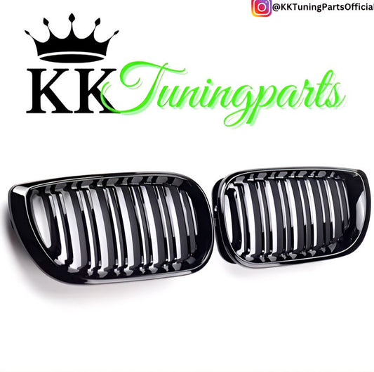 Performance Kühlergrill / Nieren - Schwarz Hochglanz / Doppelsteg - passend für BMW E46 Limousine Touring Facelift