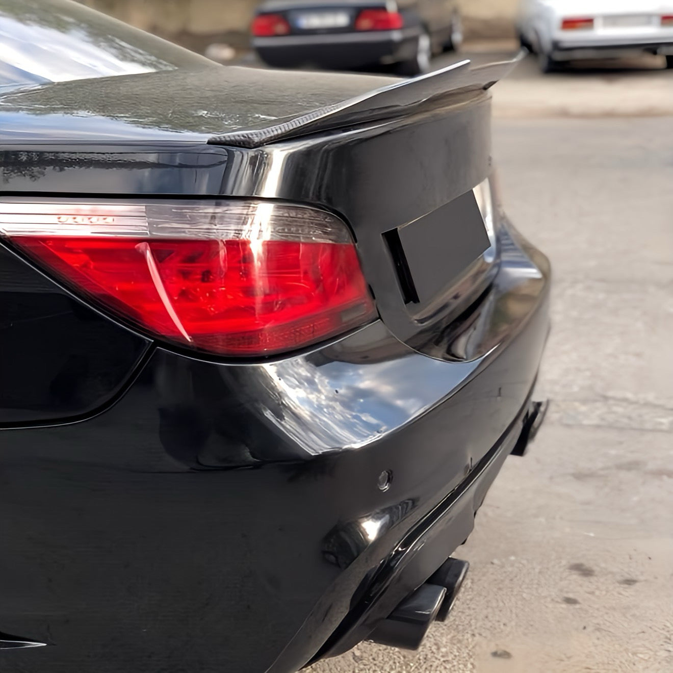 Performance Spoiler passend für BMW E60 - Schwarz Hochglanz Limousine
