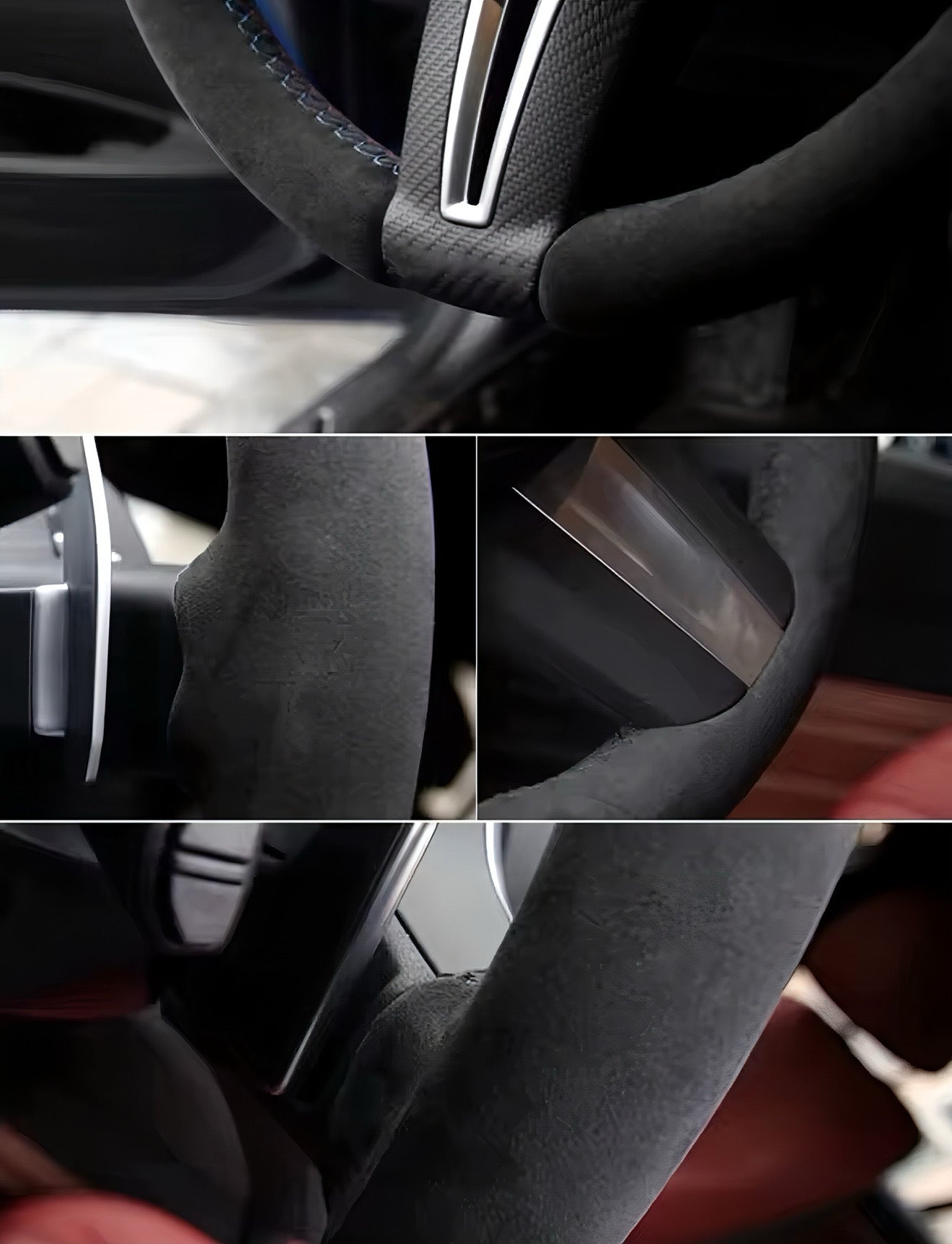 Performance Lenkradbezug - Leder mit Alcantara + 12 Uhr Markierung rot - passend für BMW G20 G21 G22 G23 G26 G30 G31 G32 G11 G12 G14 G15 G16 G01 G02 G05 G06 G07 X3 X4 X5 X6