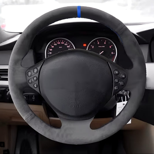 Performance Lenkradbezug - Alcantara + 12 Uhr Markierung blau - passend für BMW E36 E39