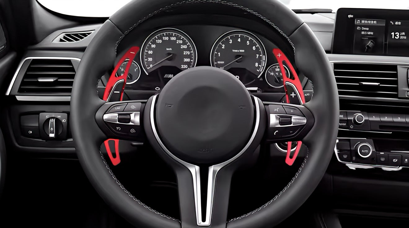 Performance Alu Schaltwippen / Paddles blau - passend für BMW M2 F87 M3 F80 M4 F82 F83 M5 F10 M6 F12 F13 X5 F85 X6 F86