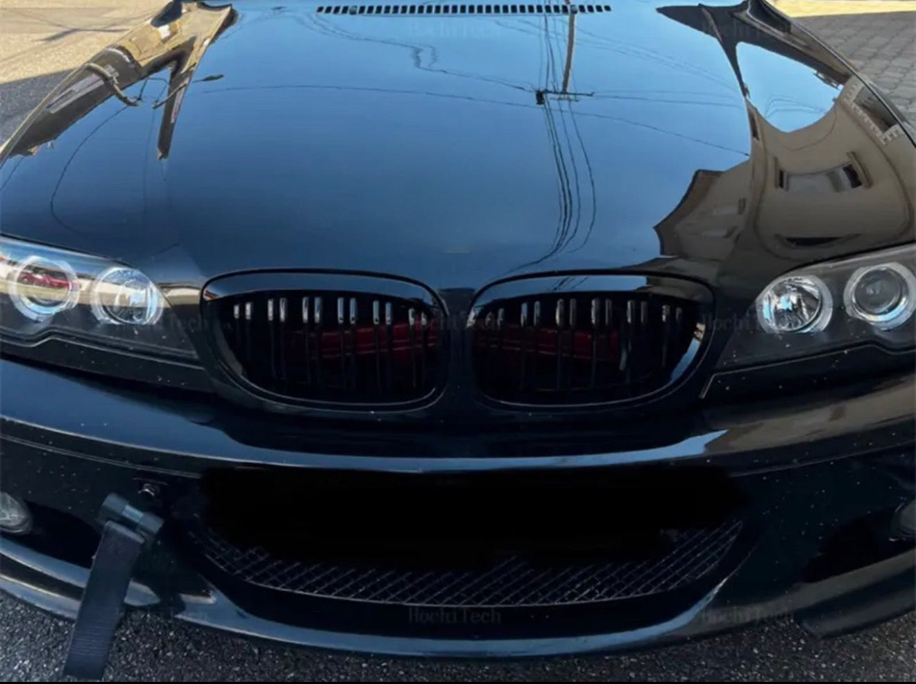 Performance Kühlergrill / Nieren - Schwarz Hochglanz / Doppelsteg - passend für BMW E46 Coupé Cabrio Facelift