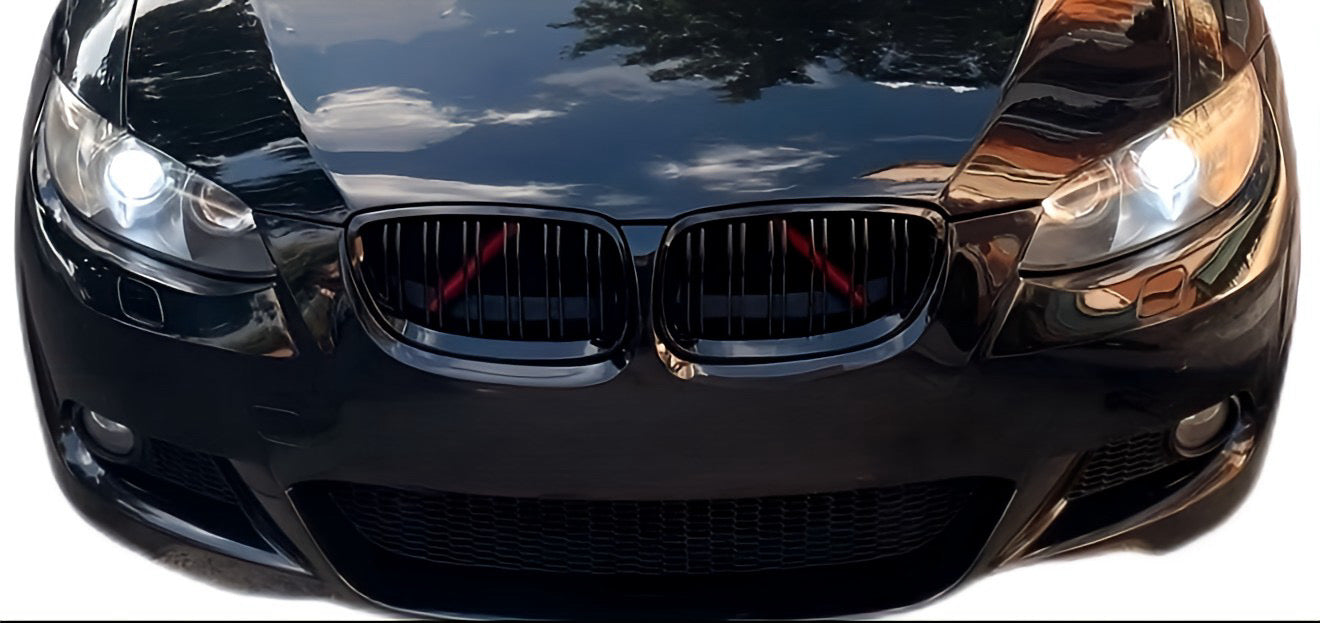 Performance Kühlergrill / Nieren - Schwarz Hochglanz / Doppelsteg - passend für BMW E92 E93 Coupé Cabrio LCI Facelift