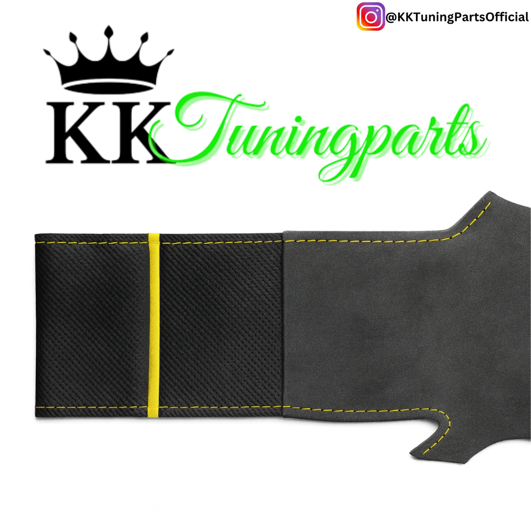 Performance Lenkradbezug - Perforiertes Leder mit Alcantara + 12 Uhr Markierung gelb - passend für BMW E90 E91 E92 E93 E81 E82 E87 E88