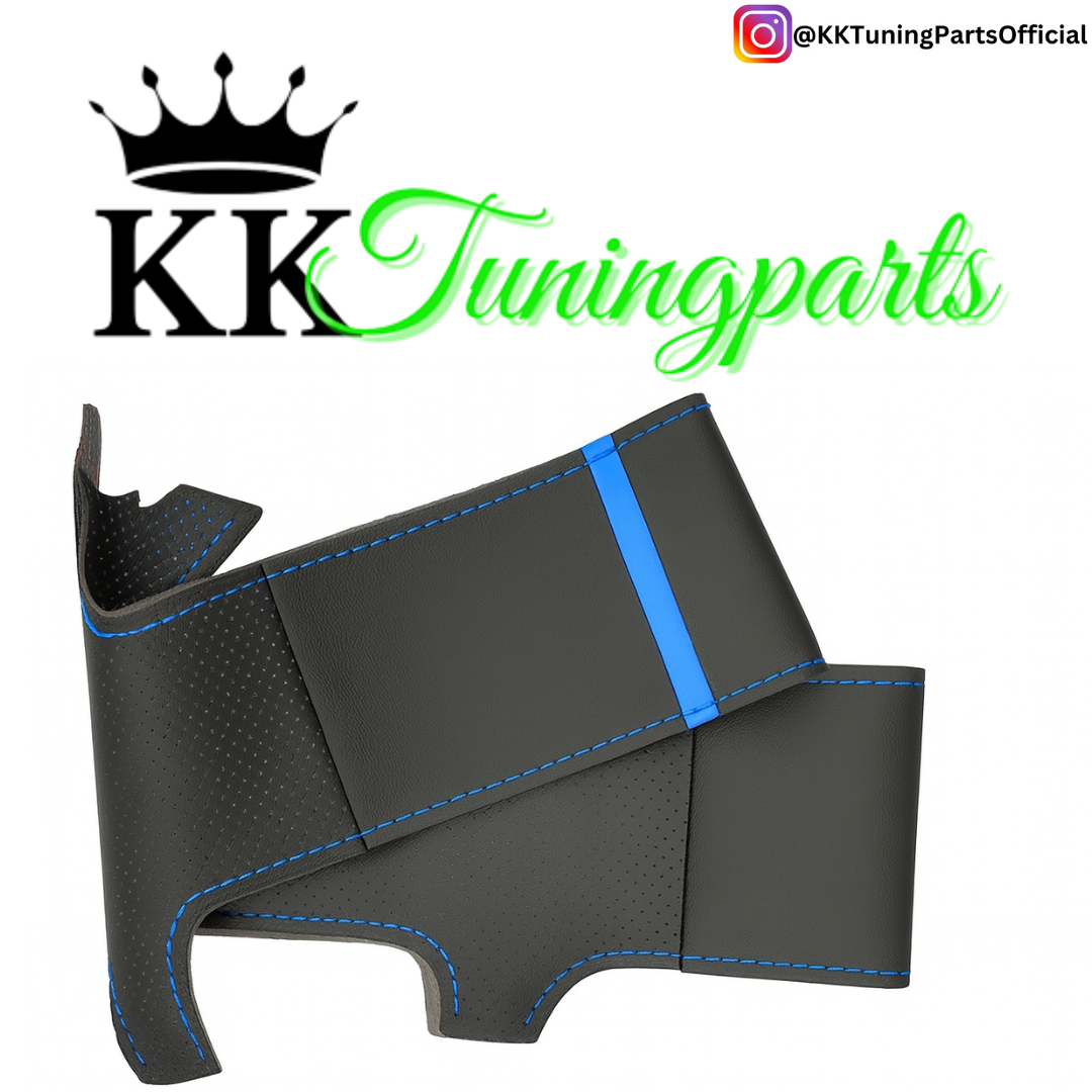 Performance Lenkradbezug - Leder glatt / perforiert + 12 Uhr Markierung blau - passend für BMW G20 G21 G22 G23 G26 G30 G31 G32 G11 G12 G14 G15 G16 G01 G02 G05 G06 G07 X3 X4 X5 X6