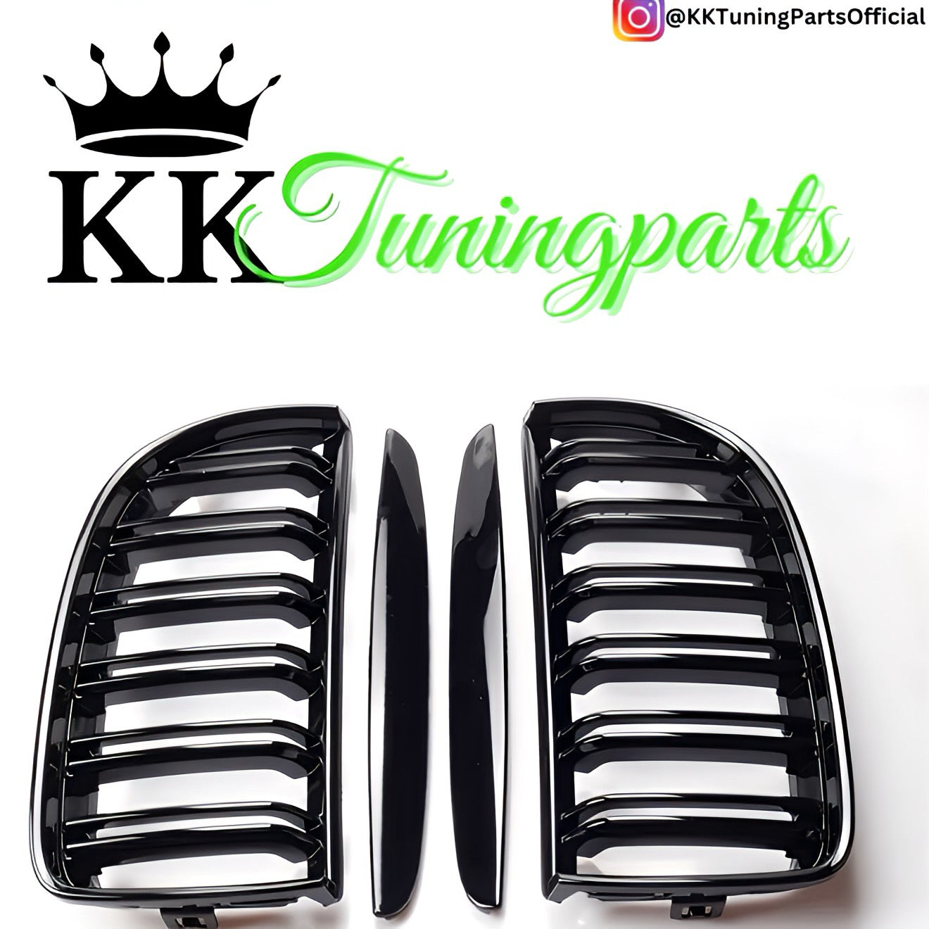 Performance Kühlergrill / Nieren - Schwarz Hochglanz / Doppelsteg - passend für BMW E90 E91 Limousine Touring PreLCI VorFacelift