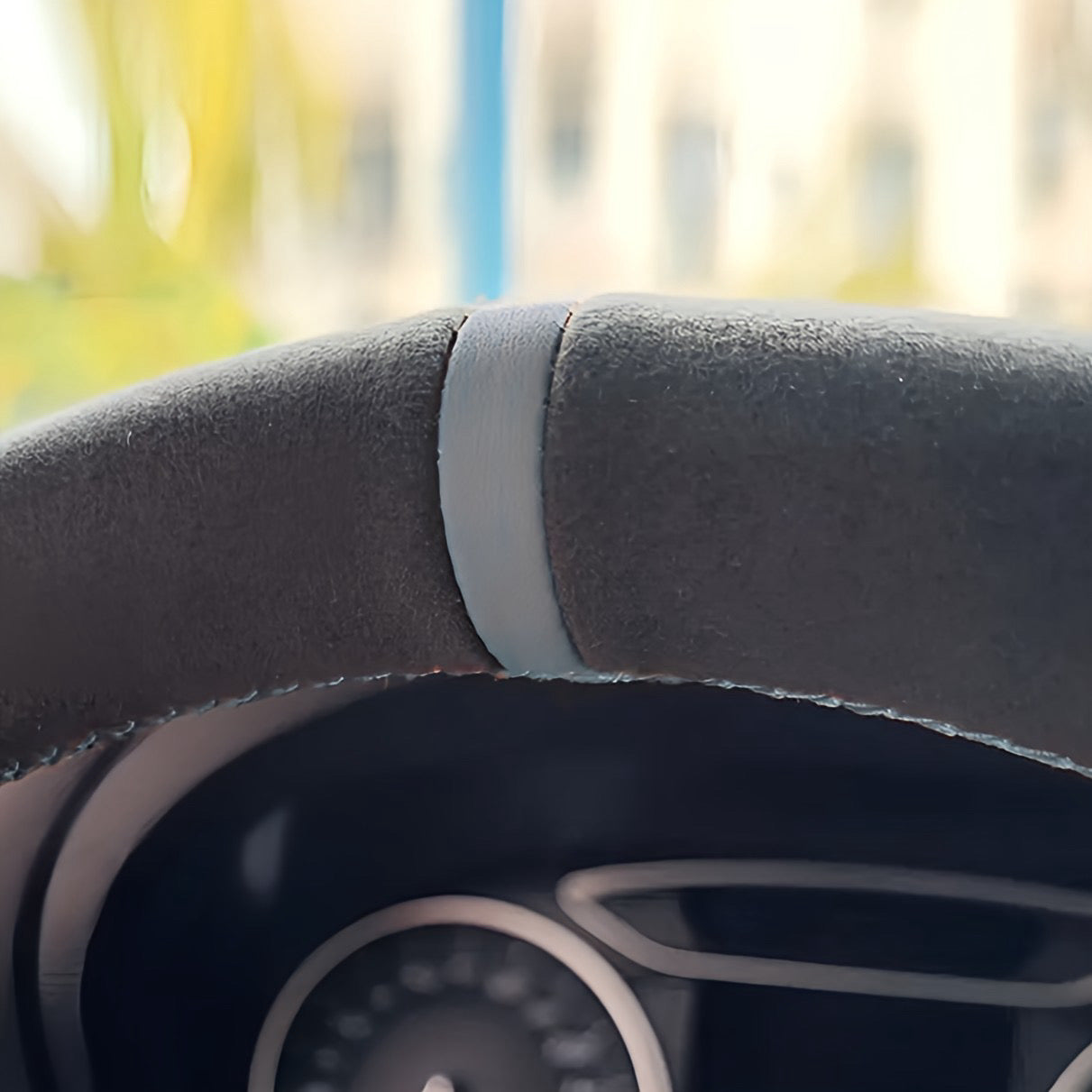 Performance Lenkradbezug - Alcantara + 12 Uhr Markierung grau - passend für BMW E46 E39