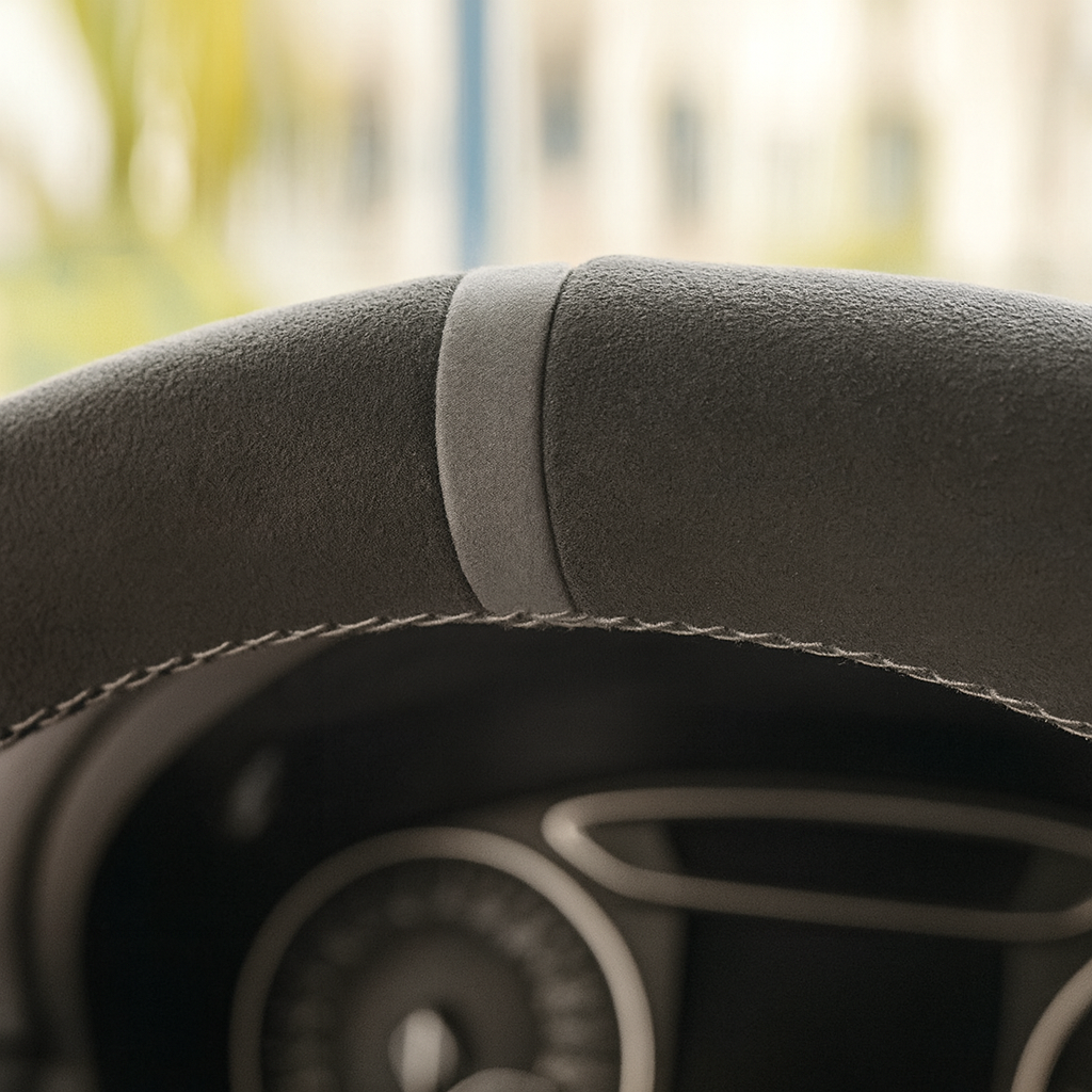 Performance Lenkradbezug - Alcantara + 12 Uhr Markierung grau - passend für BMW E46 E39