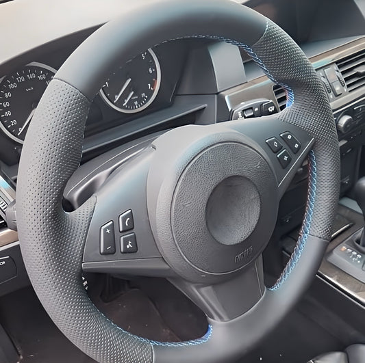 Performance Lenkradbezug - Leder glatt/perforiert - passend für BMW E60 E61 E62 E63 E64