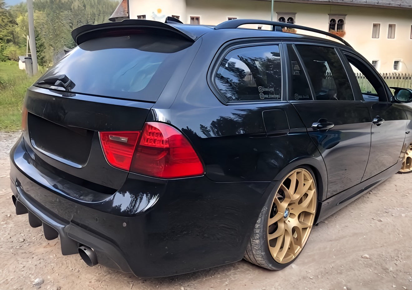 Performance Spoiler passend für BMW E91 - Schwarz Hochglanz Touring