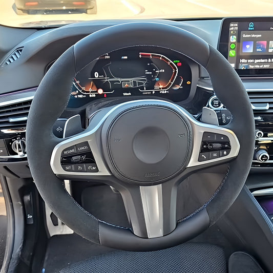 Performance Lenkradbezug - Leder mit Alcantara - passend für BMW G20 G21 G22 G23 G26 G30 G31 G32 G11 G12 G14 G15 G16 G01 G02 G05 G06 G07 X3 X4 X5 X6