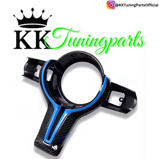 Performance Lenkradspange - Echt Carbon & Babyblau - passend für BMW F20 F21 F45 F22 F23 F46 F30 F31 F34 F32 F33 F36 F10 F11 F07 F12 F06 F13 X1 F48 X2 F39 X3 F25 X4 F26 X5 F15 X6 F16