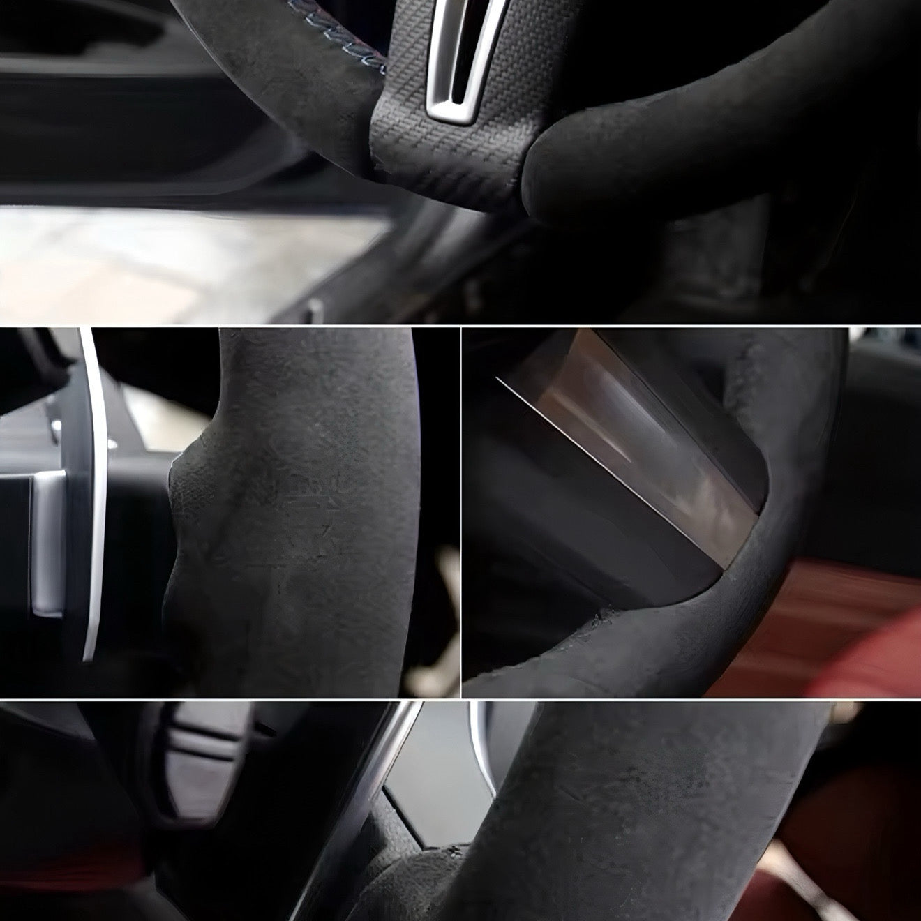 Performance Lenkradbezug - Alcantara + 12 Uhr Markierung gelb - passend für BMW E60 E61 E62 E63 E64