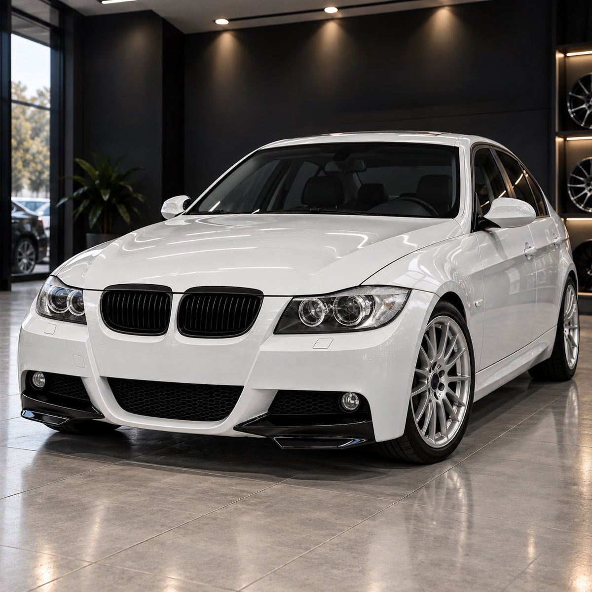 Performance Front Flaps passend für BMW E90 E91 Pre-LCI M-Paket – Schwarz Hochglanz