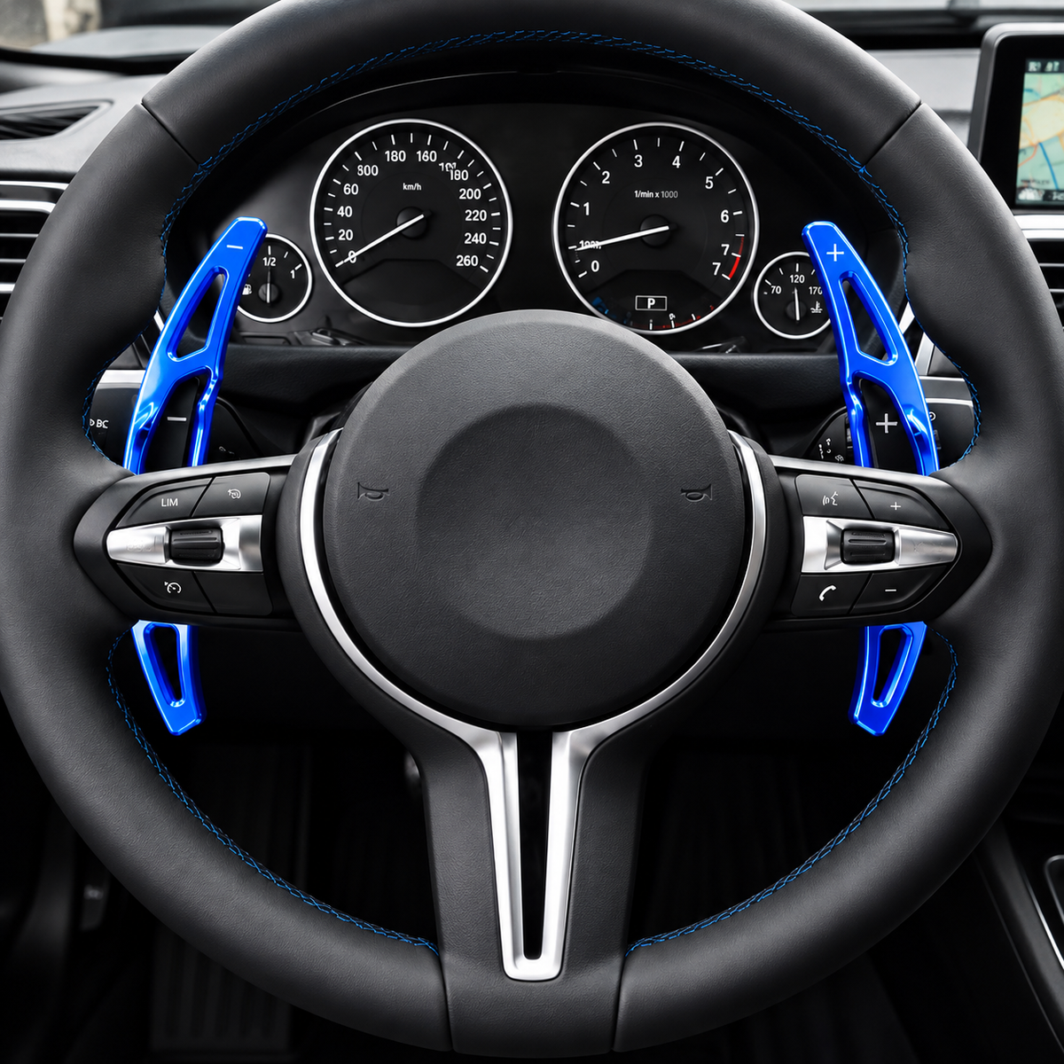 Performance Alu Schaltwippen / Paddles passend für BMW M2 F87 M3 F80 M4 F82 F83 M5 F10 M6 F06 F12 F13 X5 M F85 X6 M F86 - Blau