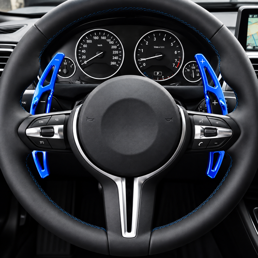 Performance Alu Schaltwippen / Paddles passend für BMW M2 F87 M3 F80 M4 F82 F83 M5 F10 M6 F06 F12 F13 X5 M F85 X6 M F86 - Blau