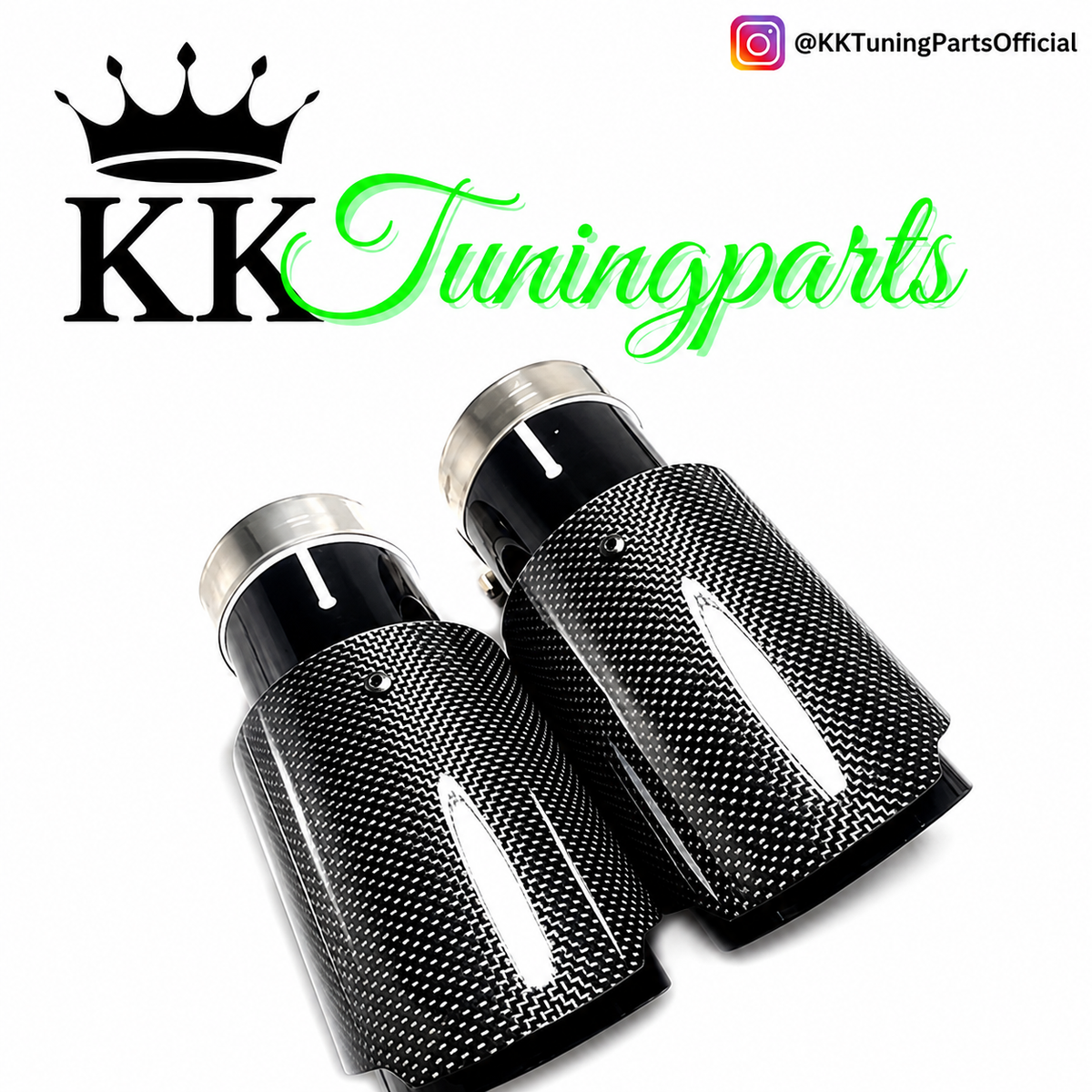 Echt Carbon Auspuffblenden 61/101 mm – Schwarz - passend für 330i 335i BMW E30 E36 E39 E46 E60 E90 E92 E82 E88 F10 F30