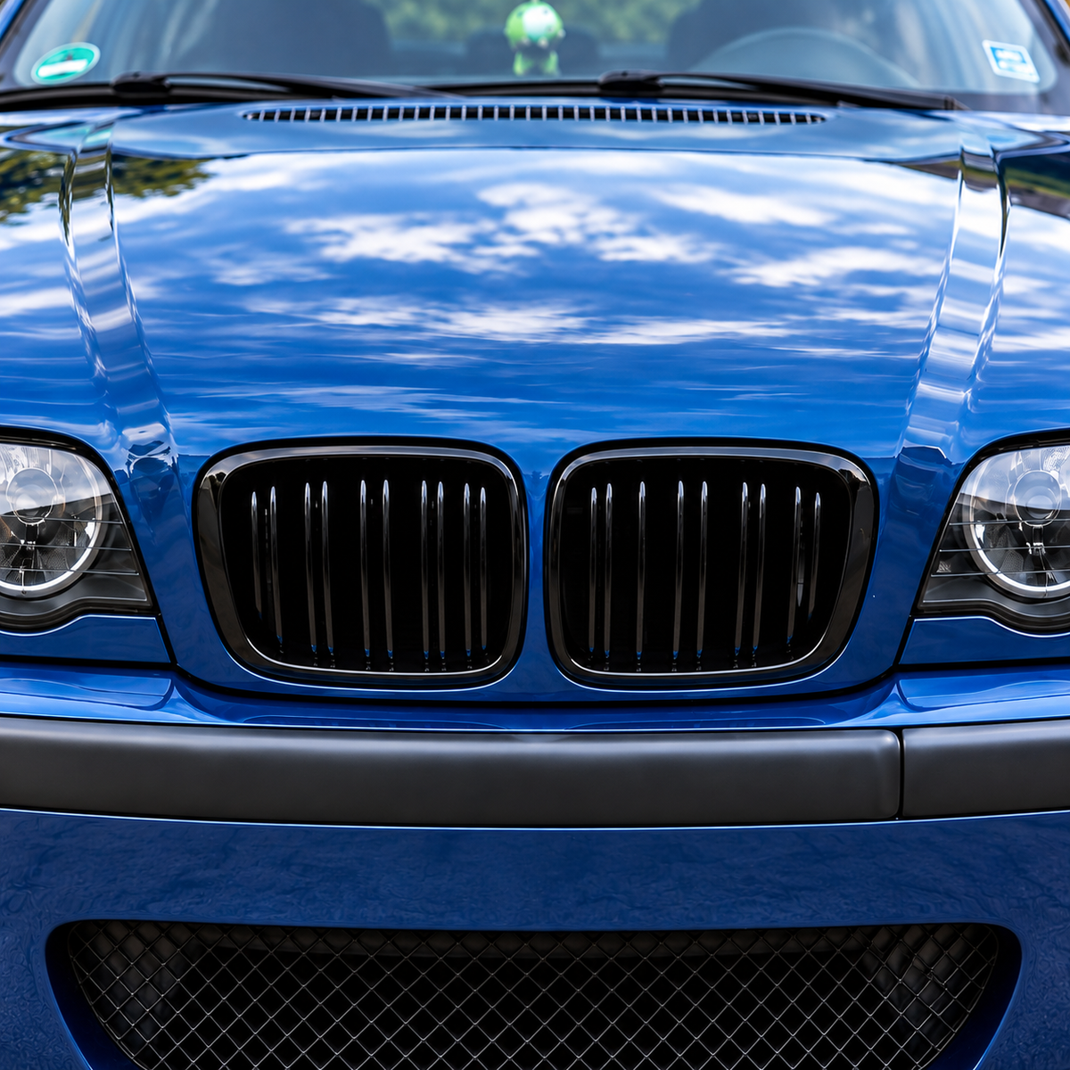 Performance Kühlernieren passend für BMW E46 Coupé Cabrio M3 – Schwarz Hochglanz