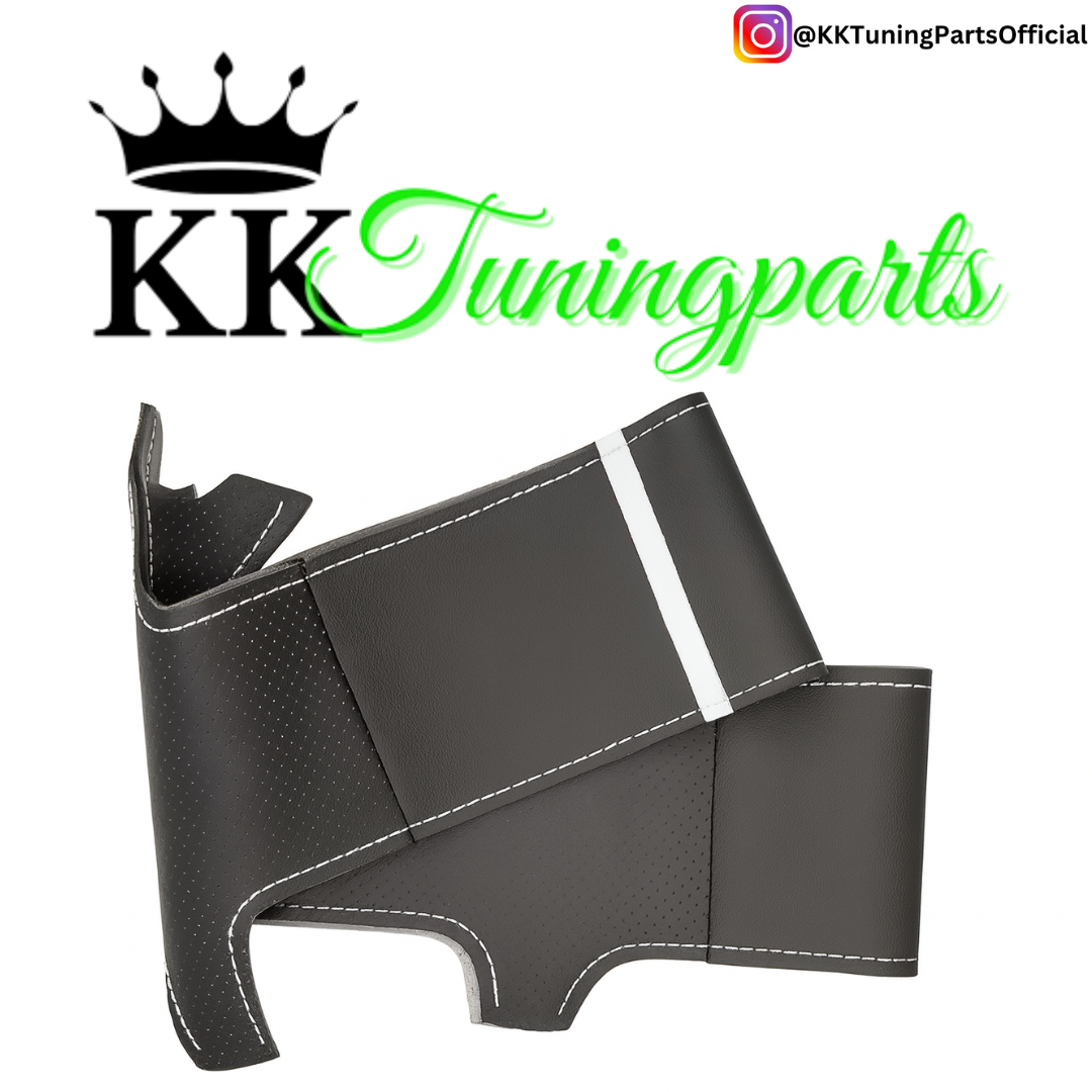 Performance Lenkradbezug passend für BMW F20 F21 F22 F23 F45 F46 F87 F30 F31 F34 F80 F32 F33 F36 F82 F83 F10 F11 F07 F06 F12 F13 F48 F39 F25 F26 F15 F85 F16 F86 – Leder – weiße 12-Uhr-Markierung