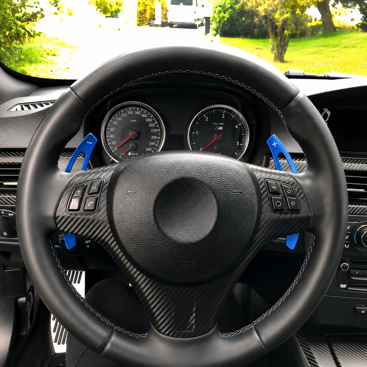 Performance Alu Schaltwippen / Paddles passend für BMW E82 E88 E90 E91 E92 E93 M3 E70 E71 LCI - Blau