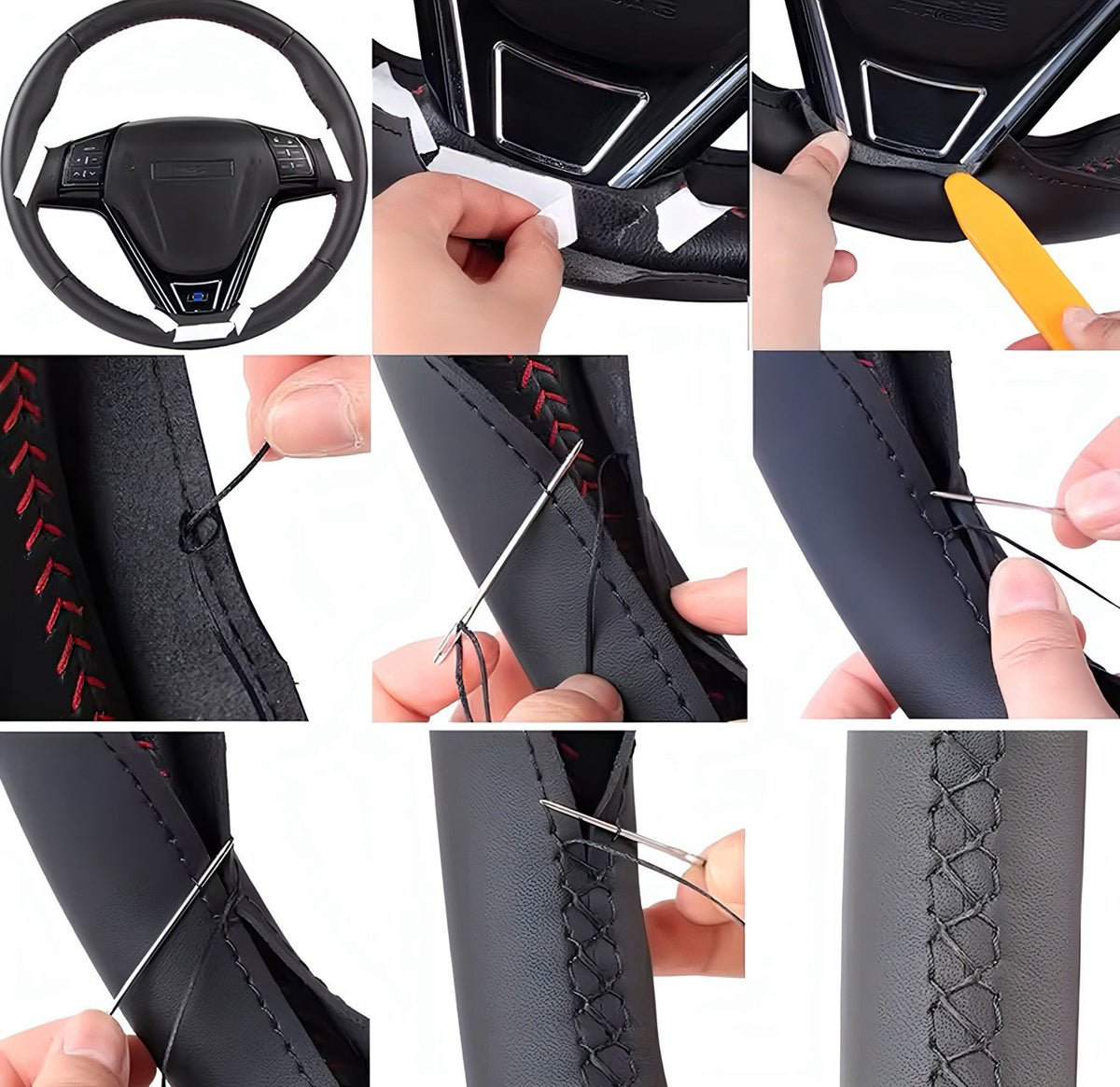 Performance Lenkradbezug passend für BMW E81 E82 E87 E88 E90 E91 E92 E93 E84 – Alcantara blaue 12-Uhr-Markierung