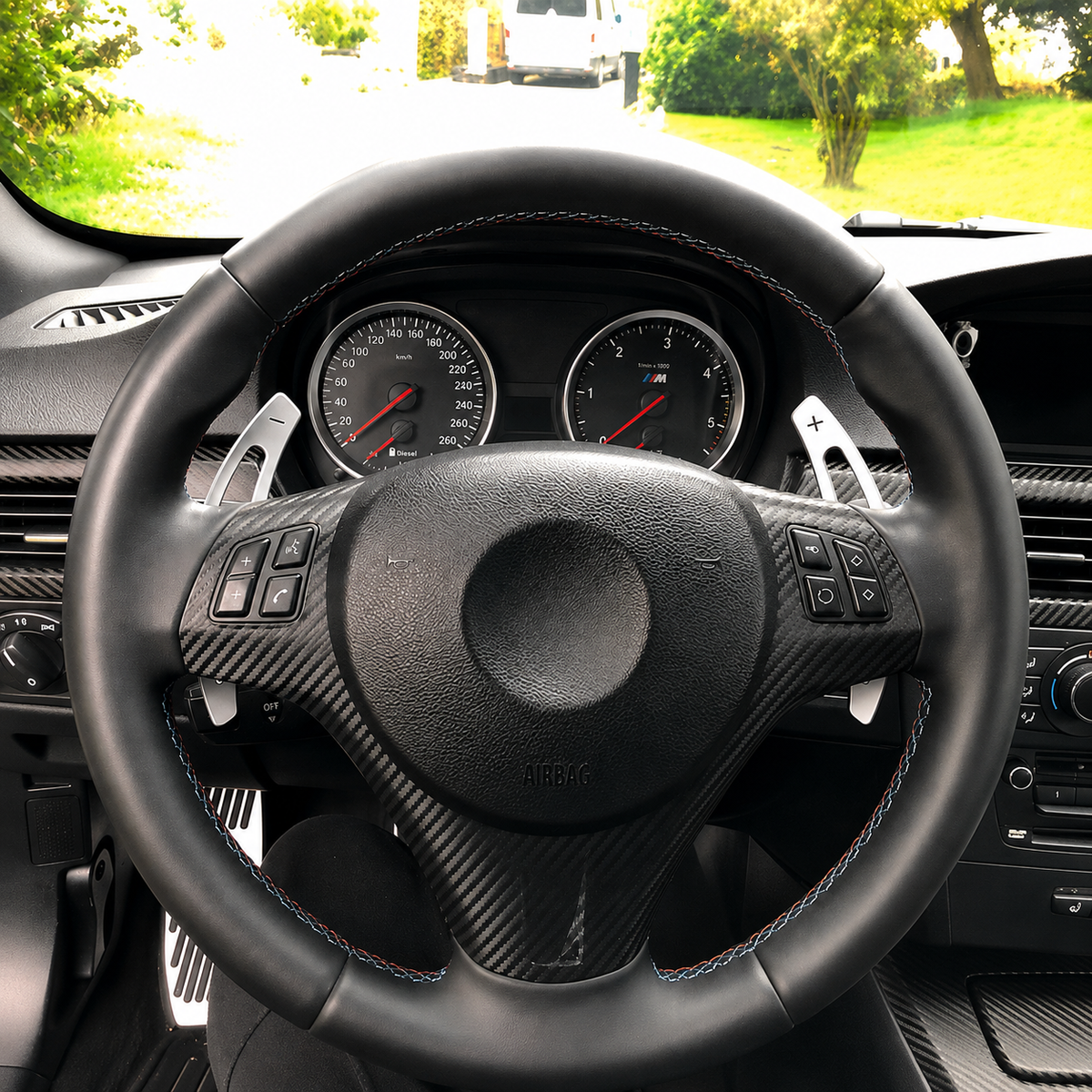 Performance Alu Schaltwippen / Paddles passend für BMW E82 E88 E90 E91 E92 E93 M3 E70 E71 LCI - Silber