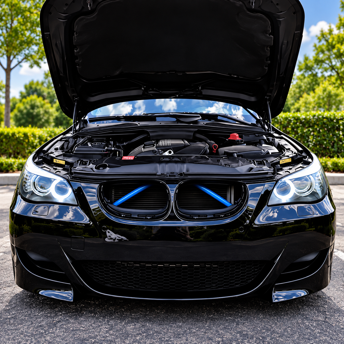 Nieren Kühlergrill Streben Cover passend für BMW F20 F21 F22 F23 F30 F31 F32 F33 F36 F80 F82 G20 G21 F90 G29 – Blau