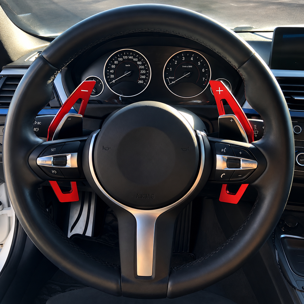 Performance Alu Schaltwippen / Paddles passend für BMW F20 F21 F22 F23 F30 F31 F32 F33 M2 F87 M3 F80 M4 F82 F83 X5 F15 X6 F16 i8 I12 - Rot