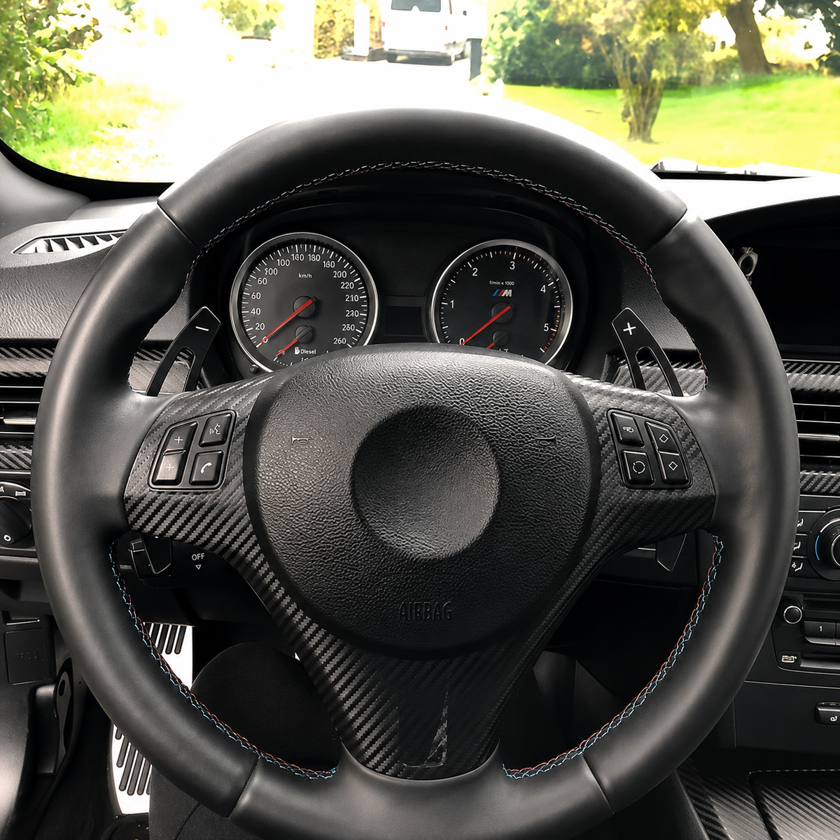 Performance Alu Schaltwippen / Paddles passend für BMW E82 E88 E90 E91 E92 E93 M3 E70 E71 LCI - Schwarz