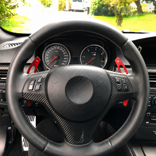 Performance Alu Schaltwippen / Paddles passend für BMW E82 E88 E90 E91 E92 E93 M3 E70 E71 LCI - Rot
