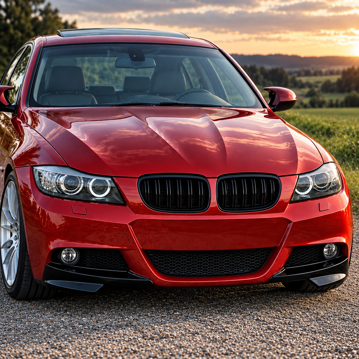 Performance Front Flaps passend für BMW E90 E91 LCI M-Paket – Schwarz Hochglanz