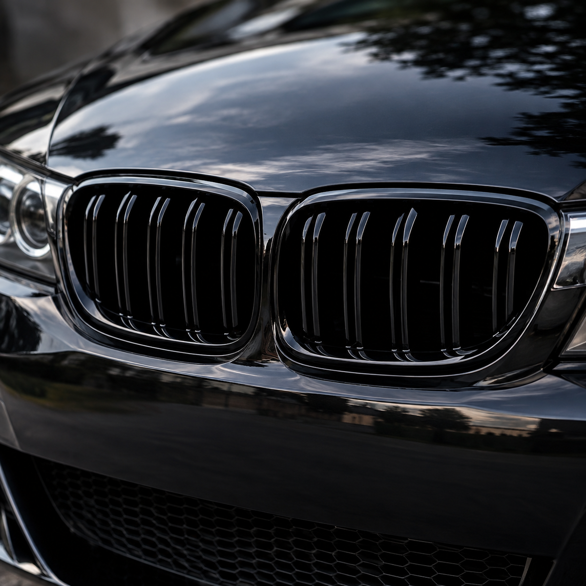Performance Kühlernieren passend für BMW E92 E93 LCI – Schwarz Hochglanz