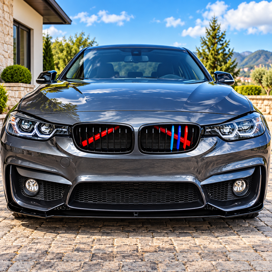 Nieren Kühlergrill Streben Cover passend für BMW E90 E91 E92 E93 E60 E61 E63 E64 F10 F11 F18 F01 F02 F48 F39 F45 F46 – Rot