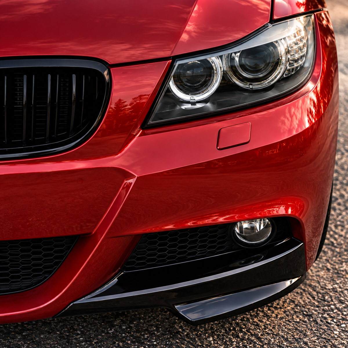 Performance Front Flaps passend für BMW E90 E91 LCI M-Paket – Schwarz Hochglanz