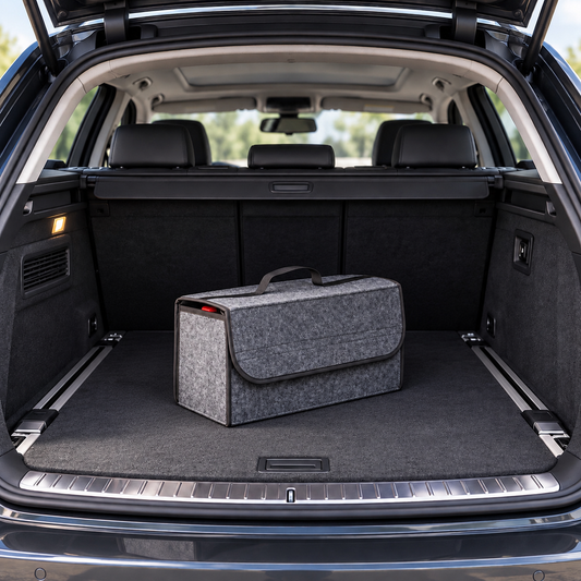 Kofferraumtasche Organizer passend für BMW E46 E60 E61 E82 E87 E90 E91 F20 F30 F31 F10 F11 G20 G21 G30 G31 X1 X3 X5 – Grau