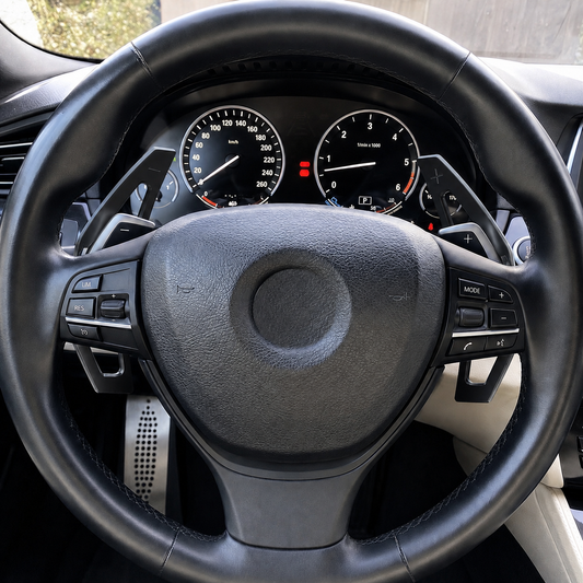 Performance Alu Schaltwippen / Paddles passend für BMW F20 F21 F22 F23 F45 F46 F30 F31 F34 F32 F33 F36 F10 F11 F07 F06 F12 F13 F01 F02 F48 F39 F25 F26 F15 F16 - Schwarz