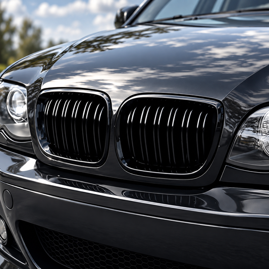 Performance Kühlernieren passend für BMW E46 Limousine Touring LCI – Schwarz Hochglanz