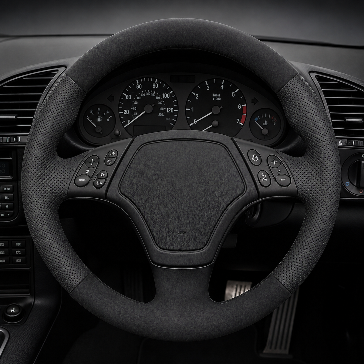 Performance Lenkradbezug passend für BMW E36 E46 E39 E38 E31 E83 E53 Z3 – Alcantara/Leder