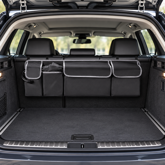 Rücksitz Organizer Kofferraum passend für BMW E46 E60 E61 E82 E87 E90 E91 F20 F30 F31 F10 F11 G20 G21 G30 G31 X1 X3 X5 – Schwarz