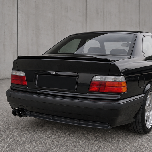 Universal Spoilerlippe 150 cm passend für BMW E30 E36 E46 E39 E60 E90 E92 F20 F30 F32 F10 – Schwarz Hochglanz