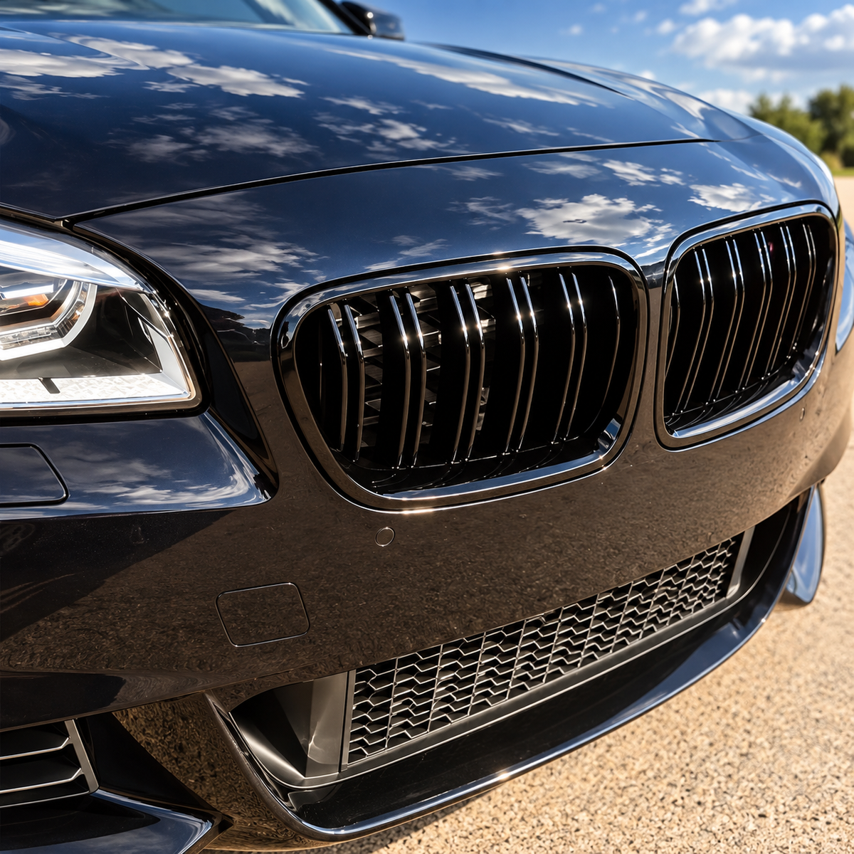 Performance Kühlernieren passend für BMW F10 F11 F18 – Schwarz Hochglanz