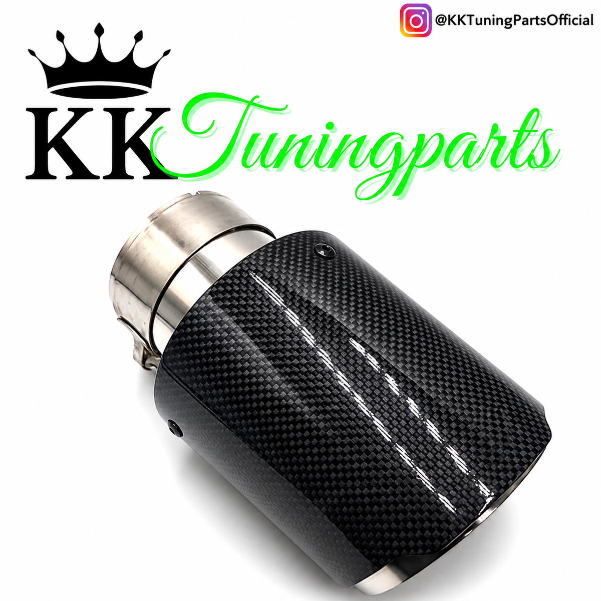 Echt Carbon Auspuffblenden 61/101 mm – Silber - passend für 330i 335i BMW E30 E36 E39 E46 E60 E90 E92 E82 E88 F10 F30