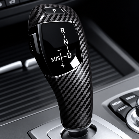 Performance Wahlhebel Cover passend für BMW E60 E61 E63 E64 E70 E71 E72 – Carbonoptik