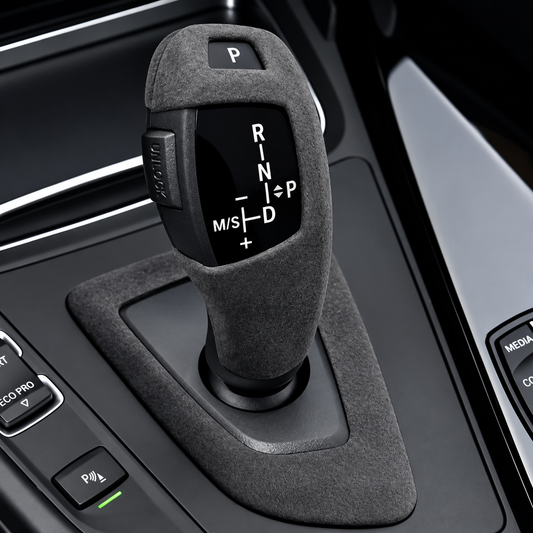 Performance Wahlhebelcover + Rahmen passend für BMW E60 E61 E63 E64 E70 E71 E72 – Alcantara