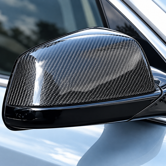Performance Spiegelkappen passend für BMW E60 E61 E63 E64 F07 F10 F11 F06 F12 F13 F01 F02 F03 F04 – Echt Carbon