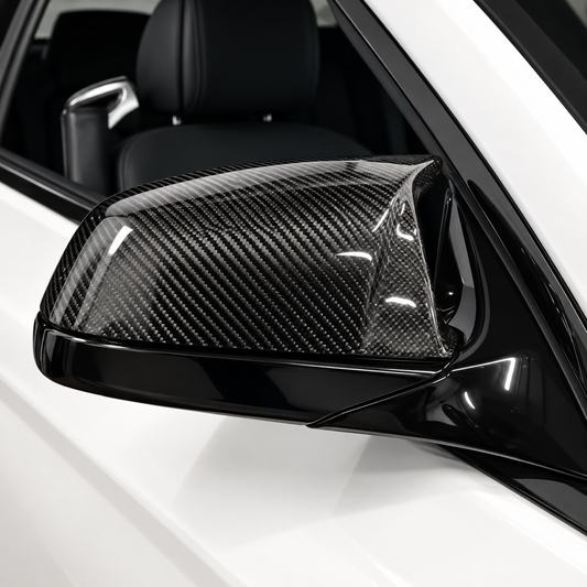 Performance Spiegelkappen passend für BMW E60 E61 E63 E64 F07 F10 F11 F06 F12 F13 F01 F02 F03 F04 – Echt Carbon