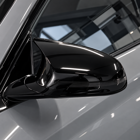 Performance Spiegelkappen passend für BMW F87 F80 F82 F83 – Schwarz Hochglanz