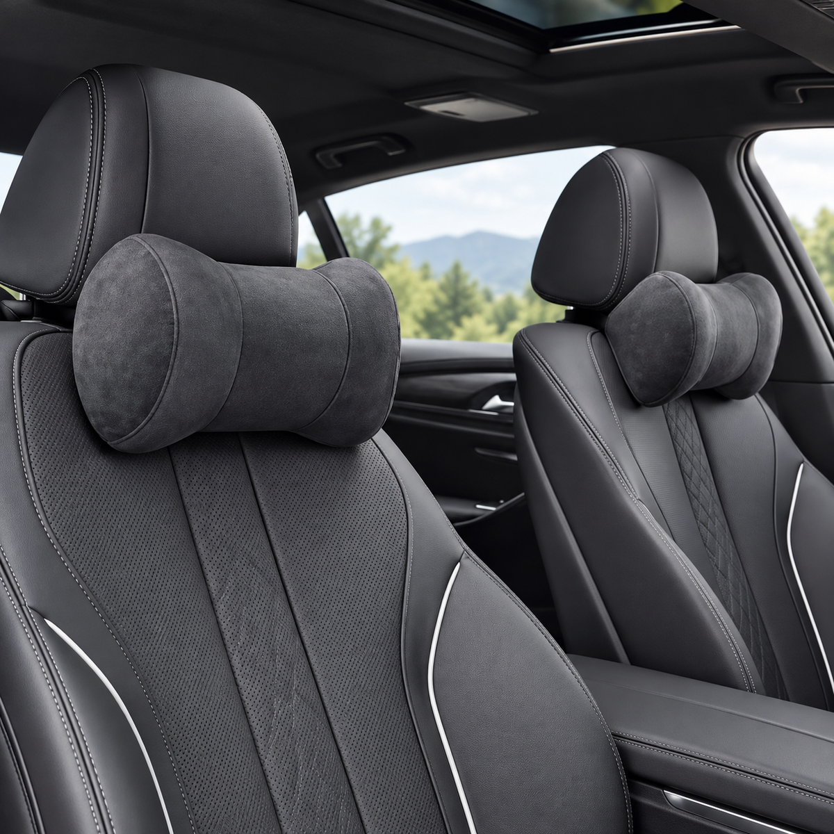 Alcantara Nackenkissen 2er-Set passend für BMW E36 E39 E46 E60 E82 E90 E92 F20 F22 F30 F32 F80 F87 G20 G42 M2 M3 M4